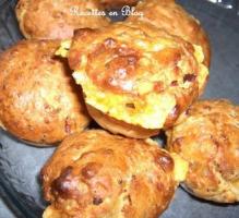 Muffins au jambon, fromage et basilic
