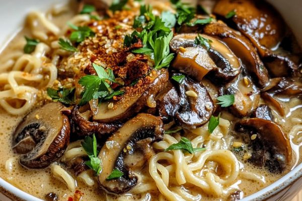 Recette Ramen Champignons Crème