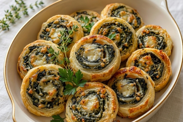 Recette Roulés feuilletés épinards fromage
