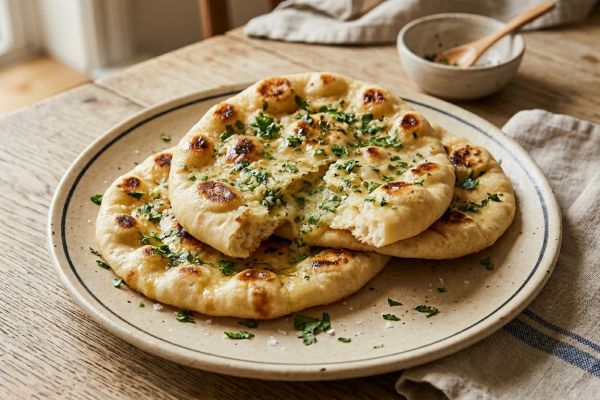 Recette Naans fourrés à l'ail