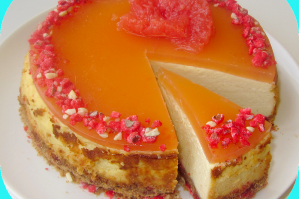 Recette Cheesecake pamplemousse et pralines roses