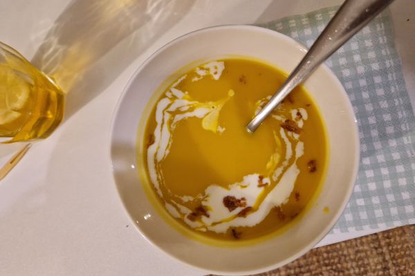 Recette Soupe de potimarron et crème de chèvre 