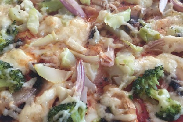 Pizza brocolis-champignons